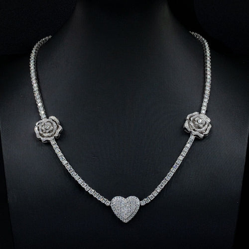 925 Silver Heart & Rose Necklace | Limited Edition